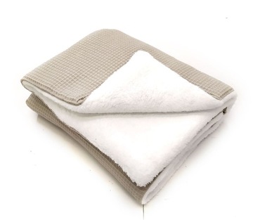 KOŁDERKA KOCYK ZIMOWY 100X75 WAFEL BARANEK MIŚ