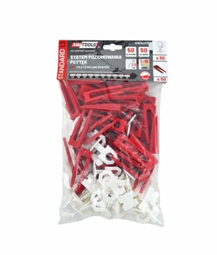 AWTOOLS SYSTEM POZIOMOWANIA PŁYTEK STANDARD 2,0mm - 7-15mm - KLIPS 50szt. +