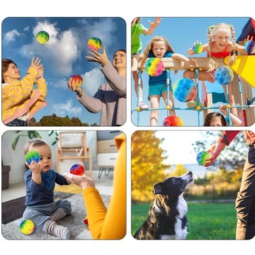 СЕНСОРНЫЙ РЕЗИНОВЫЙ МЯЧ ДЛЯ ДЕТЕЙ, ЦВЕТНОЙ, 6 ШТ.