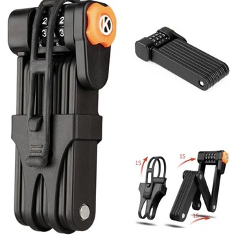 ВЕЛОСИПЕДНЫЙ ЗАМОК ДЛЯ ВЕЛОСИПЕДА, СКЛАДНОЙ КОМБИНИРОВАННЫЙ ЗАМОК, ЗАКАЛЕННАЯ СТАЛЬ