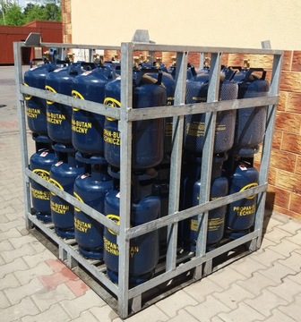 * PALETA KONTENER NA 30 BUTLA GAZOWA STOJAK KOSZ