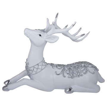 FIGURKA RENIFER LEŻĄCY NA ŚWIĘTA STROIK PREZENT
