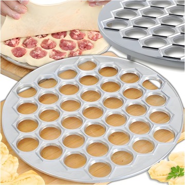 PIEROŻNICA FORMA DO PIEROGÓW USZEK RAVIOLI FOREMKA STALOWA 37SZT WYKRAWACZ