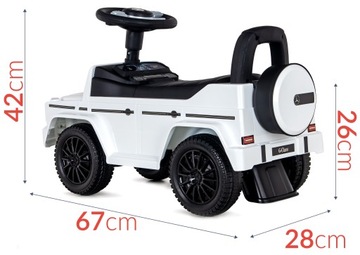 DUŻY JEŹDZIK samochód AUTO pchacz MERCEDES G-CLASS chodzik DŹWIĘKI schowek