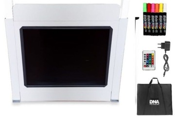 DNA DJ BOOTH WH BIAŁY STÓŁ STANOWISKO DJ PODŚWIETLANA TABLICA LED RGB