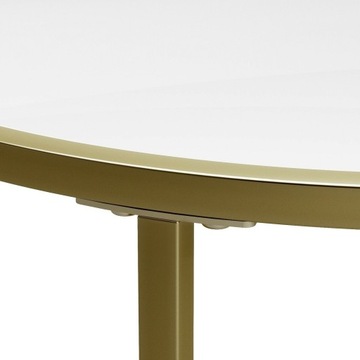 КРУГЛЫЙ ГЛАМУРНЫЙ СТОЛИК ЗОЛОТОЙ БЛЕСК МЕТАЛЛ СТЕКЛО 50 x 50 x 55см