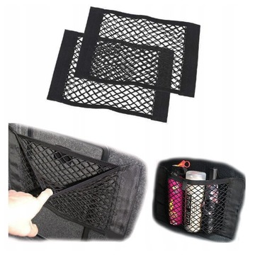2x SIATKA DO BAGAŻNIKA SAMOCHODOWEGO NA RZEP ORGANIZER AUTA KIESZEŃ 25x40