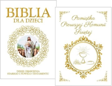 BIBLIA DLA DZIECI + PAMIĄTKA PIERWSZEJ KOMUNII ŚW.