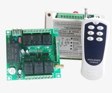 6-канальное реле с радиочастотным дистанционным управлением, 433 МГц, 230 В.