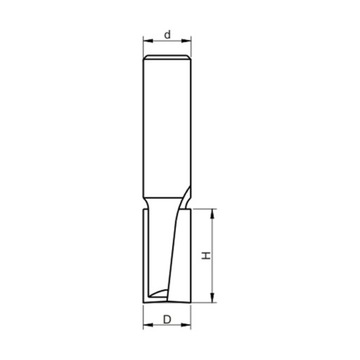 Globus Прямая концевая фреза D=12/H=20/d=8 z=2