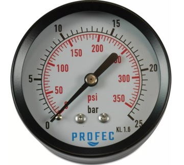 PROFEC Manometr, suchy 0 - 25 bar 1/4
