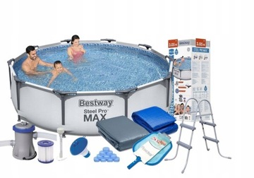 BASEN ZESTAW Stelażowy 305x76cm BESTWAY Drabinka
