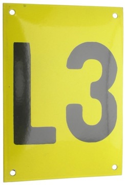 Tabliczka faza L3 15x21 blacha