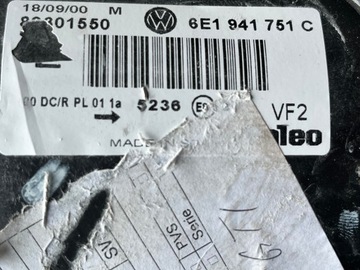 KOMPLETNÍ SVĚTLO PŘEDNÍ LEVÝ XENON VW LUPO 6X1, 6E1, GTI 6E1941751C