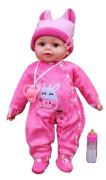 LALKA BOBAS BABY Z BUTELKĄ I SMOCZKIEM BORN mówi