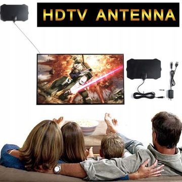 Płaska, cienka wewnętrzna antena 4K HDTV Aktywna