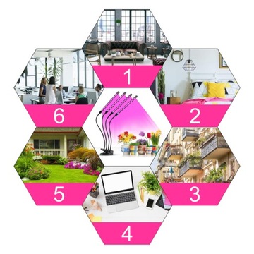 4 ЛАМПЫ ДЛЯ РОСТА РАСТЕНИЙ 80 УФ-СВЕТОДИОДОВ ТАЙМЕР ВЫРАЩИВАНИЯ КЛИП 9 РЕЖИМОВ