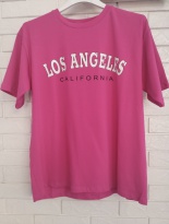 T-shirt różowy, szerszy krój, włoska jakość, marka Mooij, wysyłka 24h!