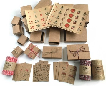 Kalendarz ADWENTOWY matchbox 24 szt zestaw eko