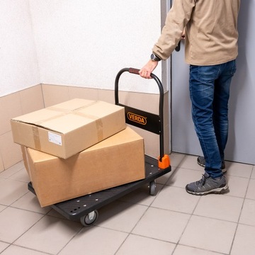 Транспортная тележка для складской платформы, платформа 300 кг, КОЛЕСА НА ПОДШИПНИКАХ