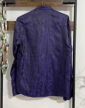 33 Vintage fioletowa wzory oryginalna satynowa S M żakardowa wyjściowa