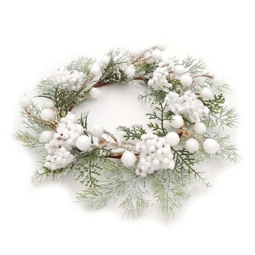 WIENIEC ŚWIĄTECZNY STROIK OŚNIEŻONY 30cm GIRLANDA NA DRZWI UDEKOROWANA