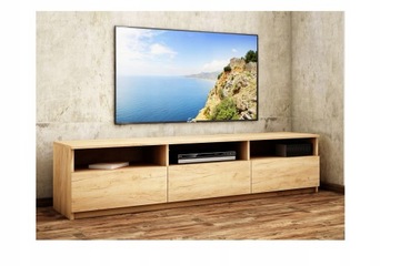 SZAFKA RTV LUNA 180 DĄB CRAFT ZŁOTY / POŁYSK / MAT