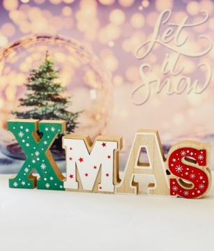 Рождество ДЕКОРАЦИЯ двойной MERRY XMAS SIGN с