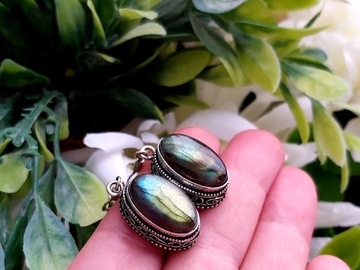 Серьги _ Лабрадорит _ Индия _ ручная работа_ 27