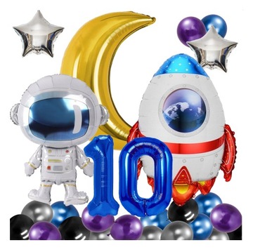 BALONY na urodziny 10 LAT KOSMOS RAKIETA ASTRONAUTA