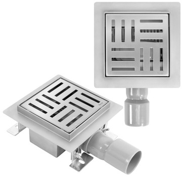 ODPŁYW PRYSZNICOWY KWADRATOWY KRATKA ŚCIEKOWA REA CROSS 12x12cm WPUST