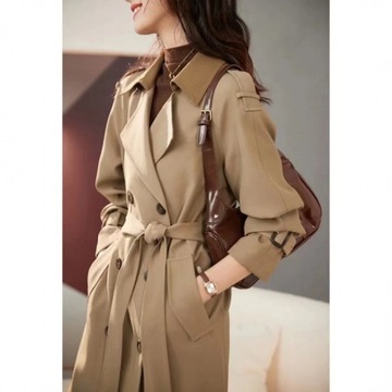 modne ubrania Elegancki płaszcz typu trencz B141-220