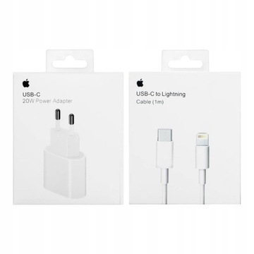 ORYGINALNA ŁADOWARKA APPLE+KABEL LIGHTNING 1M