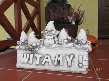 Фигурка бетонных гномов WELCOME dwarf (F86) ALA-SHOP