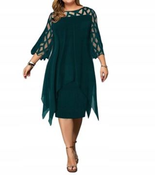 Elegancka sukienka szyfonowa plus size ROZ L-6XL
