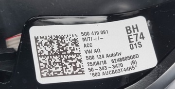 Kierownica dsg ,łopatki, Volkswagen OE 5G0419091BH