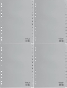 Przekładki polipropylen numeryczne A4 1-15 kart x4