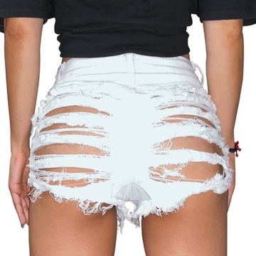 LATO DAMSKIE SZORTY JEANSOWE JEANSY SEKSOWNE SPODNIE Z WYSOKIM STANEM