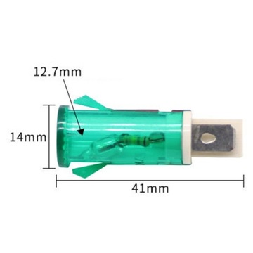 220V LAMPA KONTROLA SVĚTLO SIGNALIZACNI A DRŽÁK OSVĚTLUJÍCÍ OTVOR 12,7MM ZELENÝ