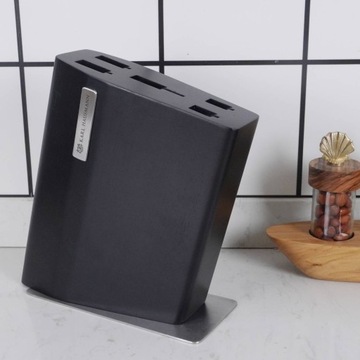 КУХОННЫЙ БЛОК ДЛЯ НОЖЕЙ, ЧЕРНАЯ ДЕРЕВЯННАЯ ПОДСТАВКА