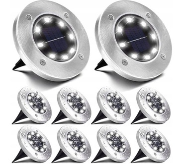 LAMPA SOLARNA LED OGRODOWA SOLARNE LAMPKI 10 szt