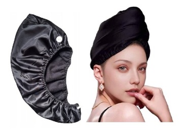 Turban ręcznik do włosów czepek satynowy do suszenia włosów szybkoschnący