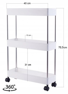 МОБИЛЬНЫЙ ШКАФ НА КОЛЕСАХ ПОЛКА ДЛЯ ВАННОЙ 3