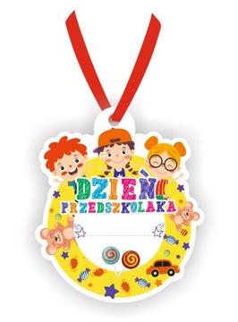 Medale papierowe DZIEŃ PRZEDSZKOLAKA (5 szt.)