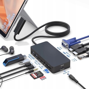 Stacja dokująca Microsoft Surface Docking Station 12w1 HDMI USB-C RJ45
