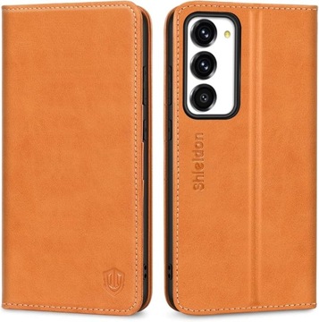 Skórzane Etui z Klapką Shieldon Samsung Galaxy S23 6,1'' Karmelowy