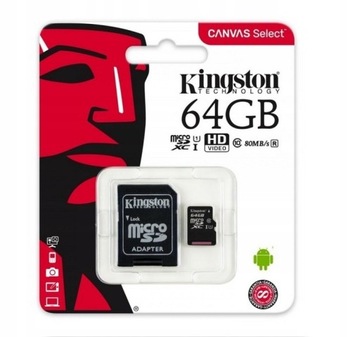 KINGSTON KARTA PAMIĘCI 64GB MICRO SD XC CLASS 10