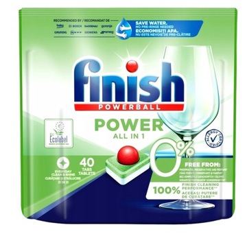 Finish tabletki do zmywarki Ecolabel 0% 40 power all in one