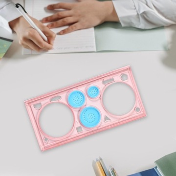 Многофункциональная геометрическая линейка Геометрическая линейка розового цвета