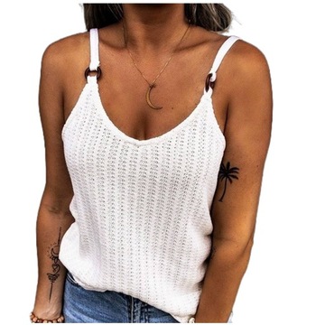 ELEGANCKI TOP BLUZKA DAMSKA BAWEŁNIANA LETNIA, M